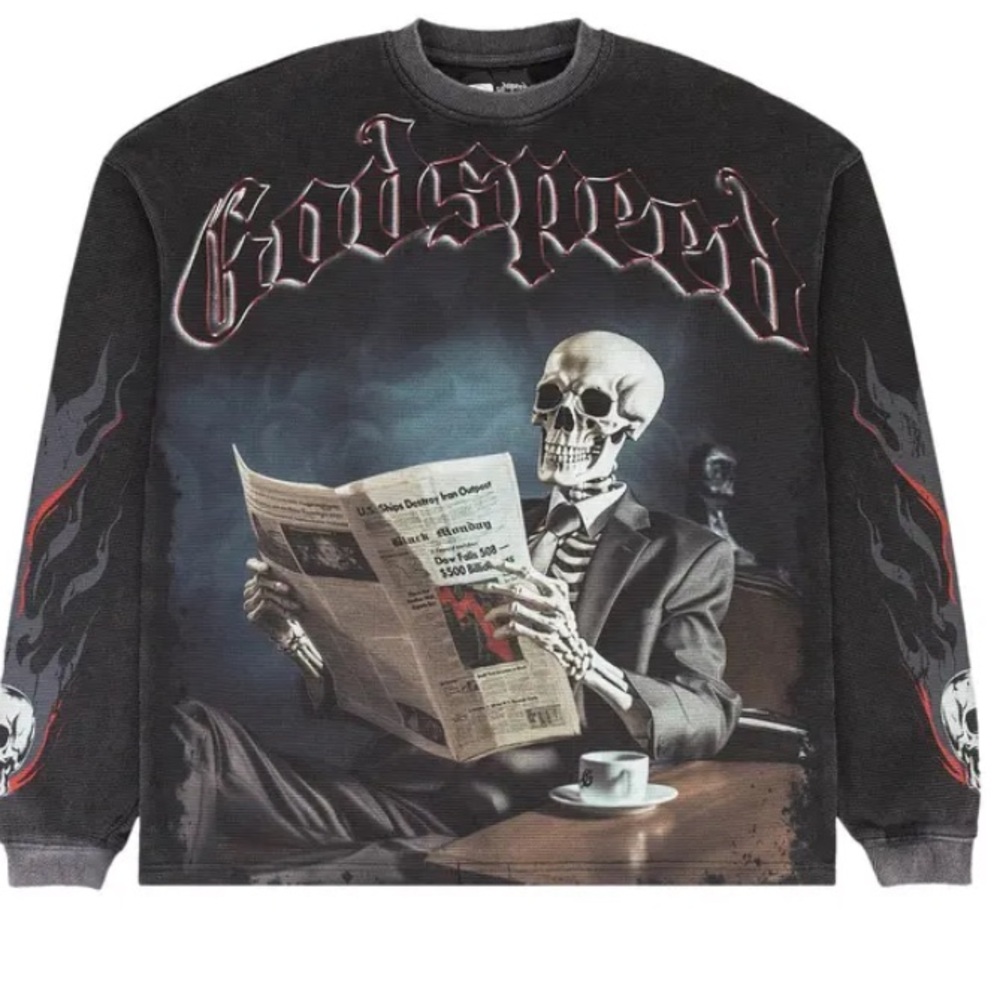 GODSPEED BLACK MONDAY LONG SLEEVE THERMAL TEE BLACK - MULTIPLE SIZES